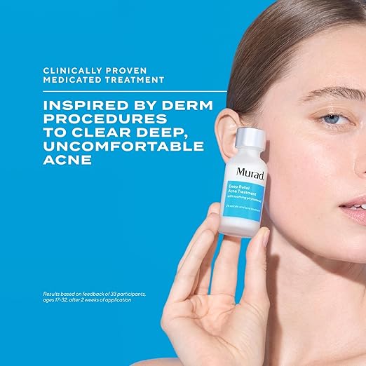 Murad Deep Relief Acne Treatment with 2% Salicylic Acid - Deep Painful Acne Spot Treatment for Face ? Redness Relief Fast Acting Blemish Serum Soothing Breakout Treatment - 1Fl Oz