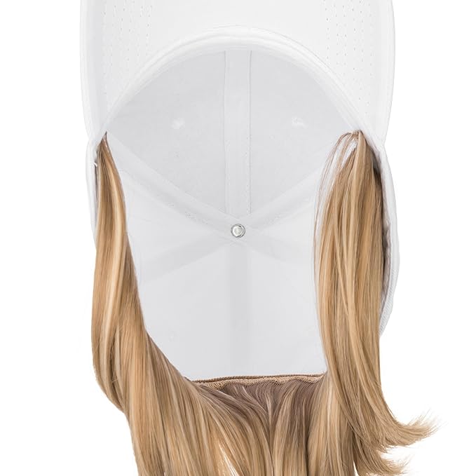 TESS Hat Wigs for Women Baseball Cap with Hair Attached Short Straight Synthetic Hair 6