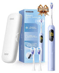 Electric Toothbrush with AI Smart Screen for Adults Kids Teens | 150-Day Battery Real-Time Brushing Map | Whitening Mode 3-Min Timer Travel Case | Family Sonic Toothbrush (G5S Blue)