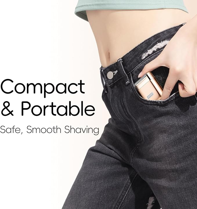 yoose Electric Razors for Women IPX7 Alloy Body Bikini Trimmer for Women (USB-C Trimmer Comb Multi Shaving Modes) Portable Size Radiant Gold