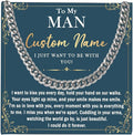 To My Man Necklace Custom Cuban Chain Necklace Gift For Husband Valentine Gift For Men Anniversary Birthday Gift For Him Husband Necklace From Wife Boyfriend Jewelry From Girlfriend