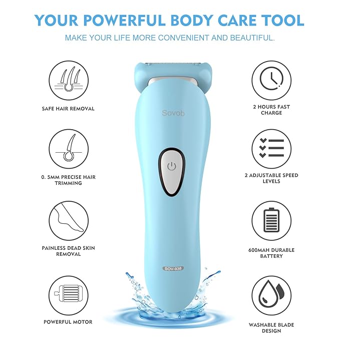Electric Razor for Women Painless Lady Shaver Hair Remover for Womens Legs and Underarms Bikini Trimmer Wet and Dry Waterproof with LED Light