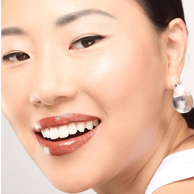 Gerard Cosmetics Color Your Smile Lip Gloss Cocoa Bean Super Pigmented Brown Lip Gloss with LED Light and Mirror Shiny Finish Hydrating Brown Lipstick Cruelty Free and Made in USA