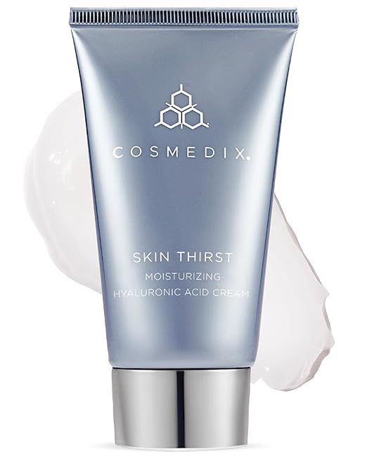 COSMEDIX Skin Thirst Hyaluronic Acid Moisturizer Face Cream - Hydrating Face Lotion &amp Make Up Primer for Pores Wrinkles &amp Fine Lines - Daily Facial Skin Care for Softer Smoother &amp Vibran