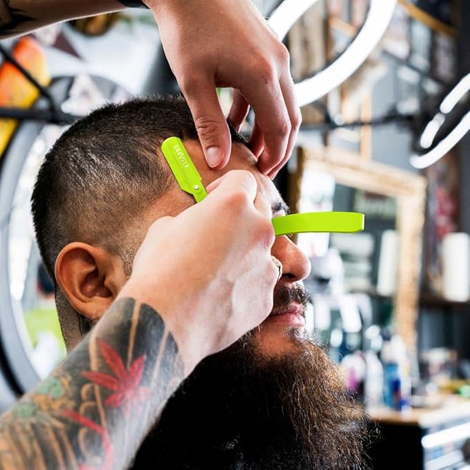 GRAVITY RAZORS Professional Straight Razor Kit ? Minimal Exposure Includes 10 Premium Blades 0.5mm Exposed Green