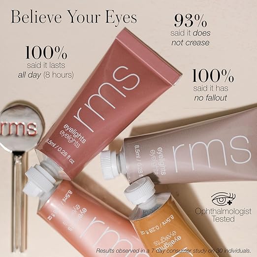 RMS Beauty Eyelights Cream Eyeshadow Long-Wear Hydrating Creamy Eyeshadow for Luminous Buildable Natural Color Smudge-Resistant Blendable Formula in Multiple Shades 0.23 oz