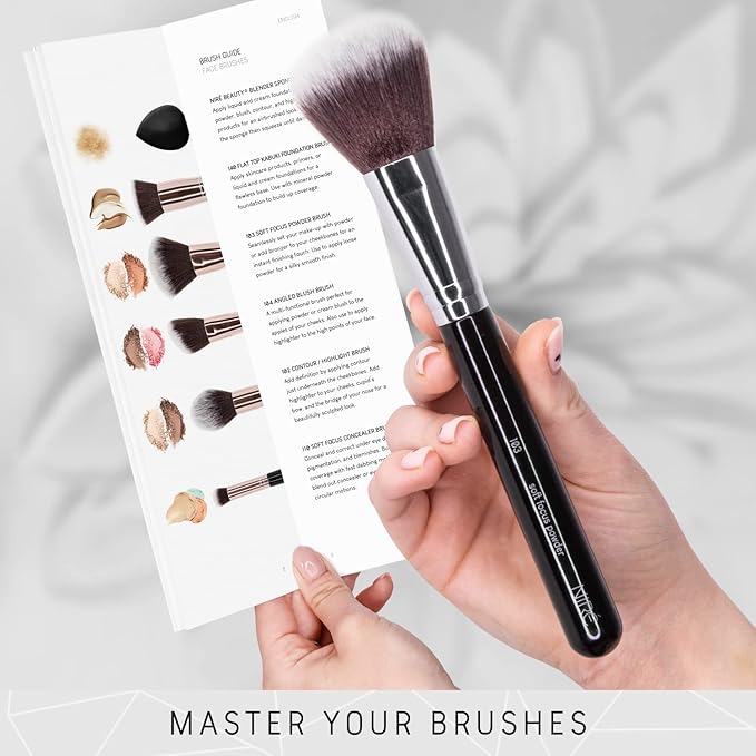 Nir? Beauty 15piece Award Winning Professional Makeup Brush Set: Vegan Makeup Brushes with Case Makeup Sponge Brush Cleaner Guide Gift Box