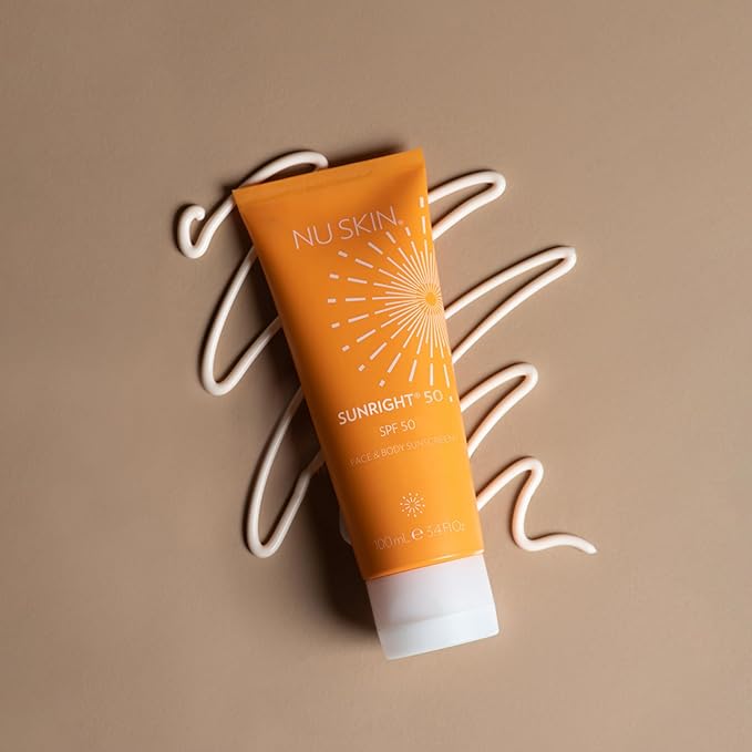 Nu Skin Sunright® Face &amp Body Sunscreen SPF 50 | Broad-Spectrum UVA/UVB Protection | Non-Greasy &amp Water-Resistant Formula | Antioxidant-Infused | 3.4 fl. oz.