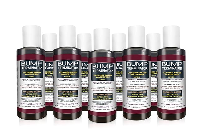 BUMP Terminator Fast Acting Alcohol BASED Water Free Anti Razor Bumps Ingrown Hair Skin Treatment for Face Neck Bikini Area Legs &amp Back Of Head Bumps Remover Unisex Lotion 5.4 fl oz