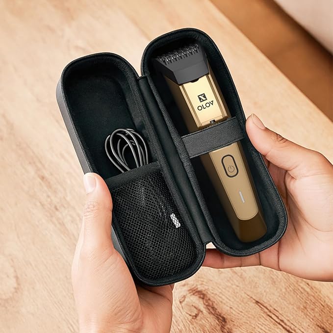 Men's Beard Trimmer- All-in-One Trimmer with Precision Dial - Premium Facial Hair Groomer - Adjustable 20 Length Setting USB Recharge Dock Cordless Waterproof Wet/Dry Clipper Gold