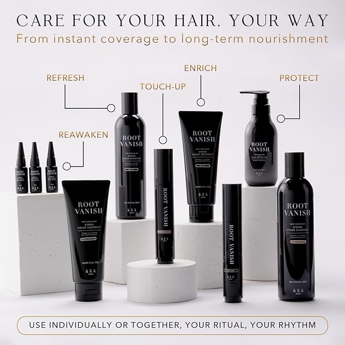 KIWABI Hair Color Shampoo for Gray Coverage ? Gradual All Natural Hair Dye Shampoo for Women &amp Men ? Hydrating Sulfate-Free Ammonia-Free Vegan Scalp Care with 31 Botanicals (Light Brown)