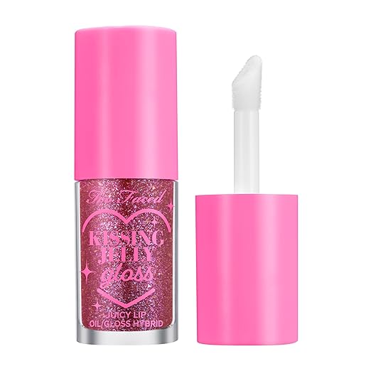 Too Faced Kissing Jelly Lip Oil Gloss | Hydrating Lip Oil + Gloss Hybrid for Instant Moisture and Shine 0.15 Fl Oz