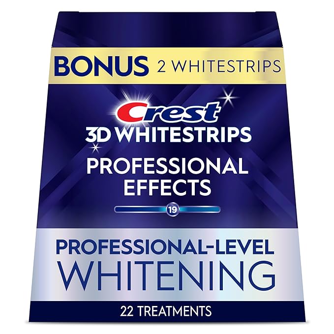 Crest 3D Whitestrips Professional Effects ? Teeth Whitening Kit 22 Treatments (20 + 2 Bonus) Each with 1 Upper/1Lower 44 Strips ? Crest 3DWhite Teeth Whitening Strips