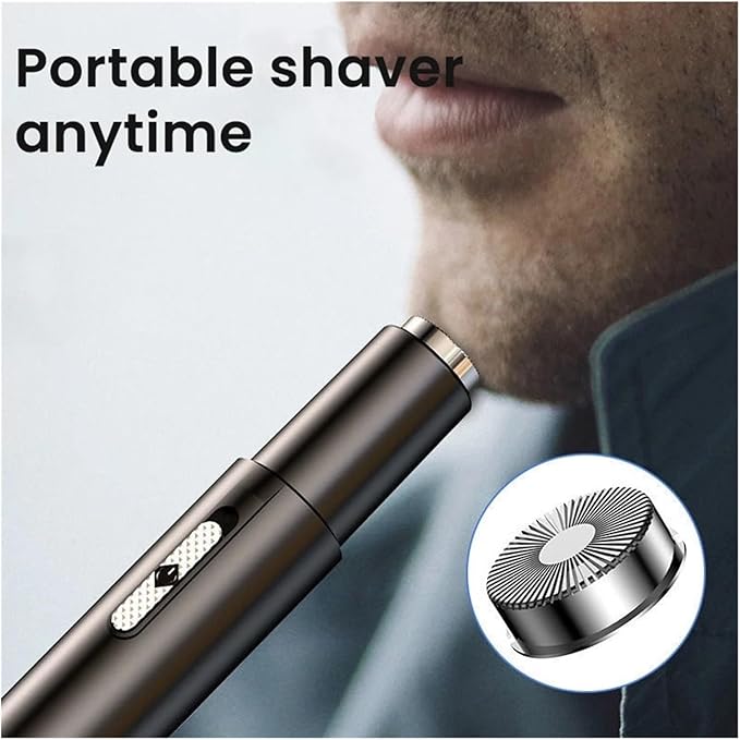 2-in-1 Rechargeable Electric Nose Hair Clipper Unisex Fully Automatic Washable Trimmer with Multi-Kinetic Shaving(White Single nose hair A)