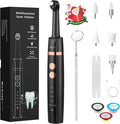 Tooth Polisher - SIQUER Plaque Remover for Teeth Whitening Dental Tools Electric Tartar Polishing Teeth Cleaning Kit with LED Light 5 Speed Modes with 5 Replacement Brush Heads (Black)