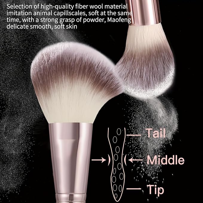 42Pcs Brown Makeup Brushes Set Professional Makeup Kit Multi-functional Makeup Tool Set with Facial Makeup Accessories Foundation Makeup Brush Kit Eye and Face Make up Brushes &amp Tools