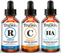 TruSkin Face Serum Trio ? Hyaluronic Acid Vitamin C &amp Retinol Serum for Face ? Anti Aging Skin Care Set for Women ? Skincare for Bright Smooth Hydrated &amp Firmer-Looking Skin 1 fl oz 3 Bot