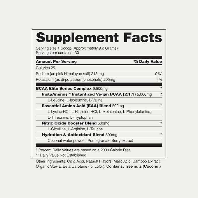 Snap BCAA Powder Essential Amino Energy Supplement with Nitric Oxide Booster - Watermelon Flavor - Pre Workout Powder Recovery Supplements Post Workout Muscle Strength &amp Performance (30 Servings