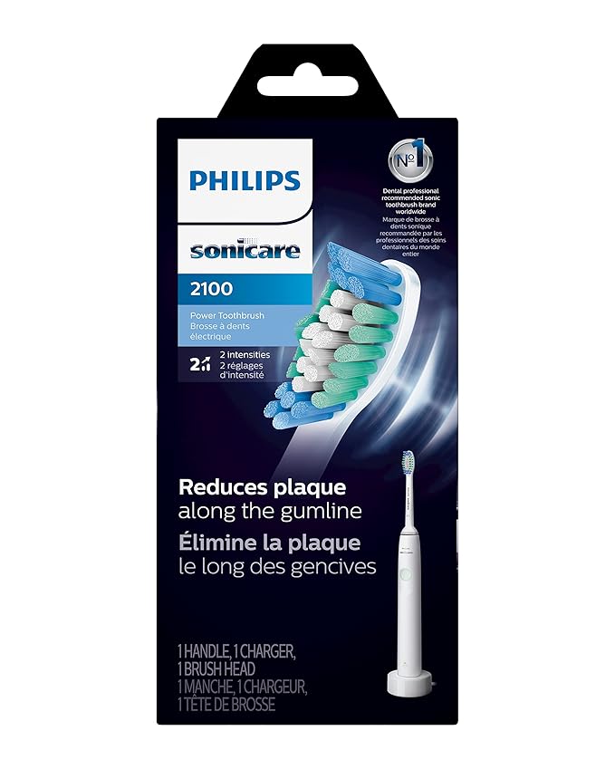 Philips Sonicare 2100 Power Toothbrush Rechargeable Electric Toothbrush White Mint HX3661/04