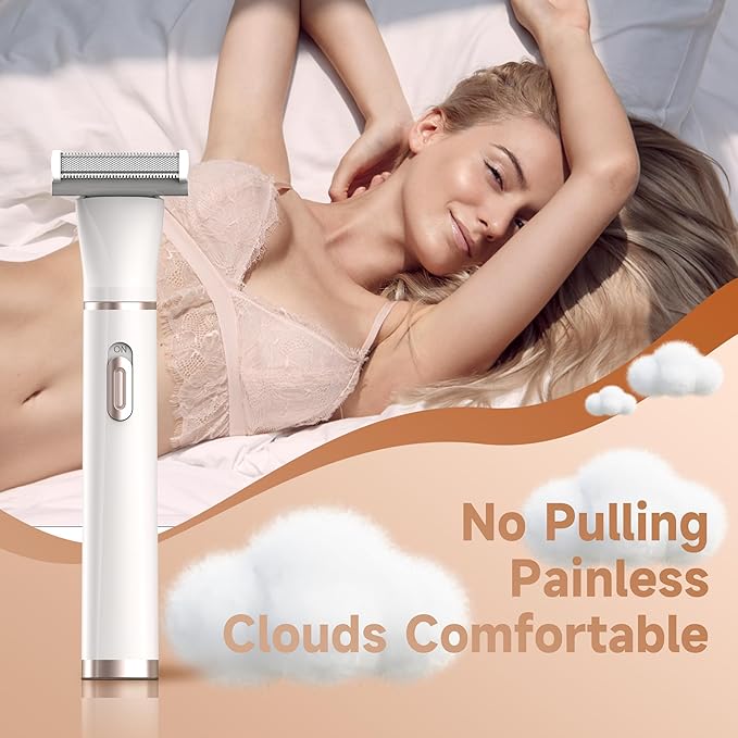 Gurelax Electric Body Hair Trimmer - Groin Trimmer for Men - Bikini Trimmer Women - 5-in-1 Lady Shaver Groomer IPX7 Waterproof Razor Heads&ampUSB Recharge with Travel Bag
