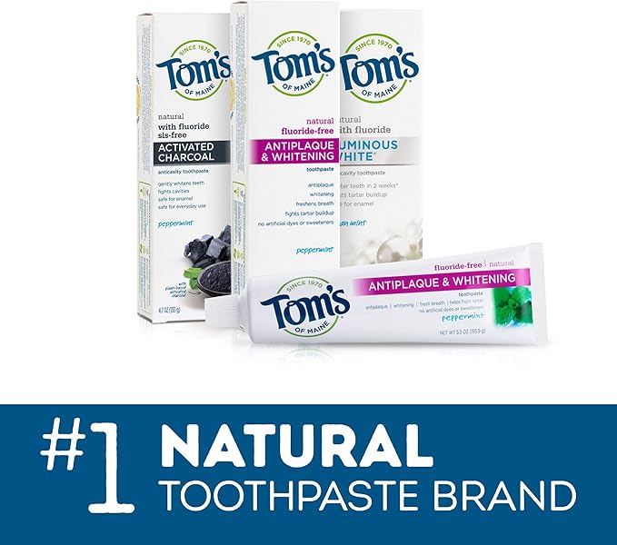 Tom's of Maine Travel Size Anticavity Fresh Mint Toothpaste 3 oz. 6-Pack (Packaging May Vary)