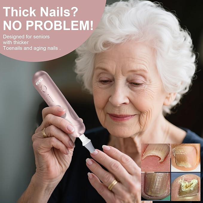 Cordless Electric Nail File Set Rechargeable Pedicure Tools for feet Professional Manicure Pedicure Kit 5 Speeds Hand Foot Care Nail Drill for Thick Nail Toenail Cuticle Women Men Pets