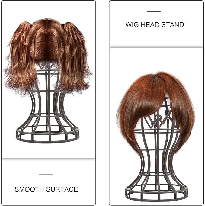 2Pcs Wig Holder Display Stand for Women Stable Plastic Wig Head Stand for Styling Braiding and Drying Multipurpose Salon and Travel Accessory Hats Glasses and Headpieces