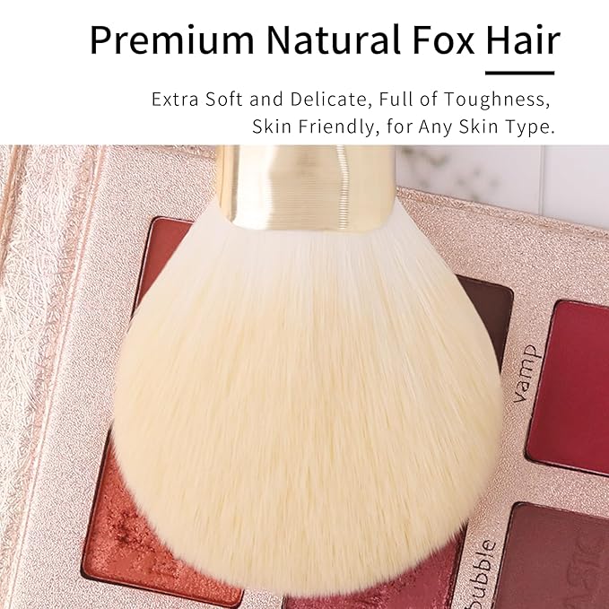 Natural Hair Makeup Brush Set Professional Fox Hair Makeup Brushes Set with Case by Luxury ENZO KEN Gold Cosmetic Brushes Makeup Set Natural Makeup Brushes Natural Bristle Makeup Brushes.(Cloud)