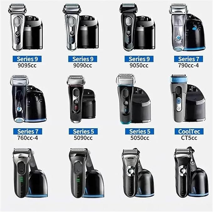 Shaver Cleaning Fluid. Compatible For Braun Clean &amp Renew Refill Cartridges CCR For For Series 3 5 7 9 Residual Hair &amp Skin Particles Lemon Scen(2PCS)
