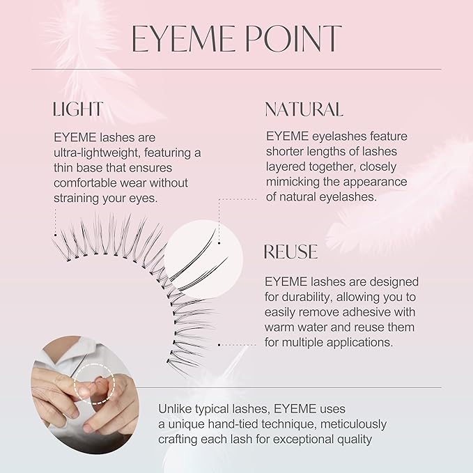 EYEME Cutting Eyelash NO.V32 ? 5 Set Pack Customizable Cluster Lashes with Layered Short &amp Long Fibers for a Soft Romantic Look Lightweight &amp Flexible K-Beauty