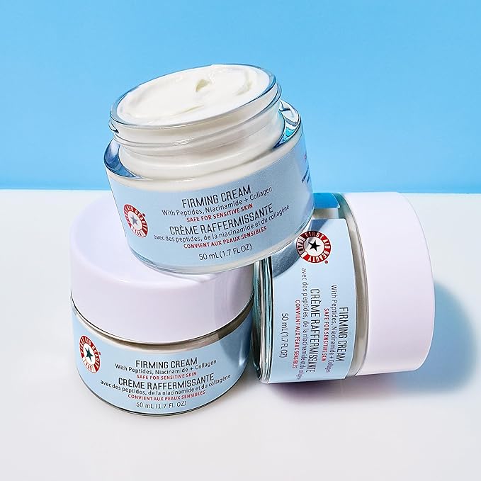 First Aid Beauty - Firming Collagen Cream with Peptides &amp Niacinamide Ultra-Rich Plumping Moisturizer Hydrates &amp Visibly Firms Non-Comedogenic Safe for Sensitive Skin 3.5 oz