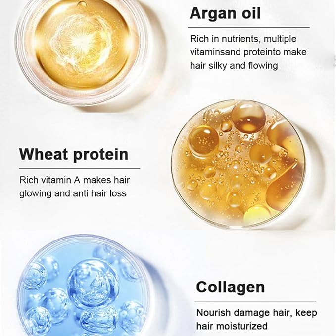 Zcvtbye Collagen Hair Mask and Argan Oil Deep Conditioning Hair Treatment Hair Care for Women