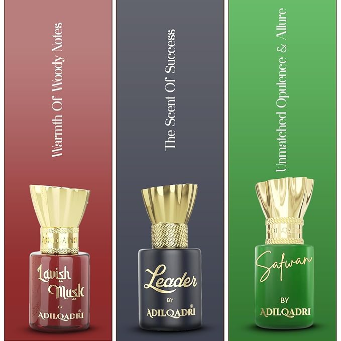 Adil_qadri Assorted Luxury Non Alcoholic Roll-On Attar Collection for Men &amp Women Long-Lasting Fragrance Set Gift Hamper for Him &amp Her Ideal for Special Occasions 6 Bottles of 5.5ml Each