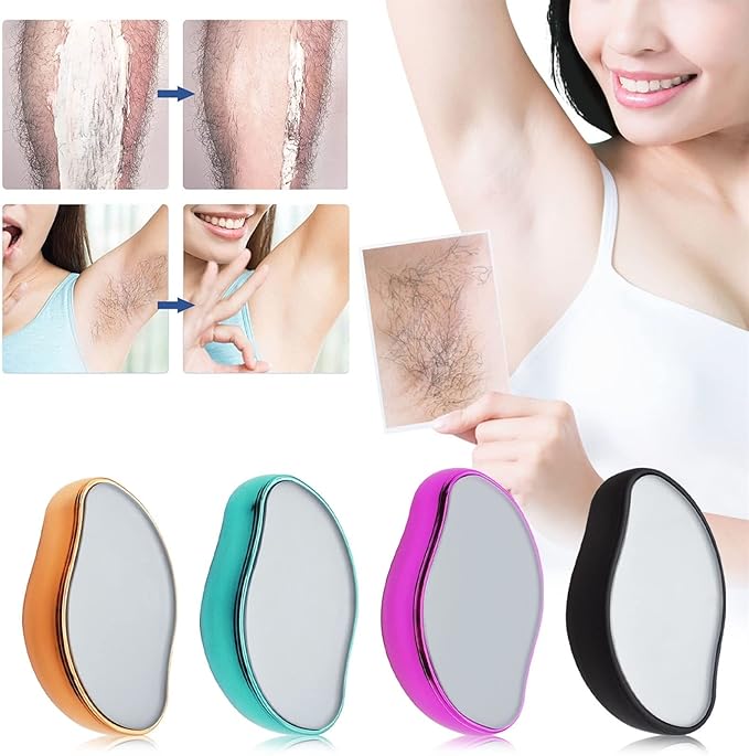 Crystal Hair Eraser Physical Painless Safe Epilator Easy Clean Reusable Body Beauty Hair Removal Makeup Brush for Hair Removal (Color : Pink)