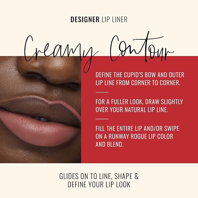 Runway Rogue Designer Liner Lip Pencil Matte Spiced-Nude Lip Liner Pencil and Lip Liner Sharpener ?˜Nude Awakening'