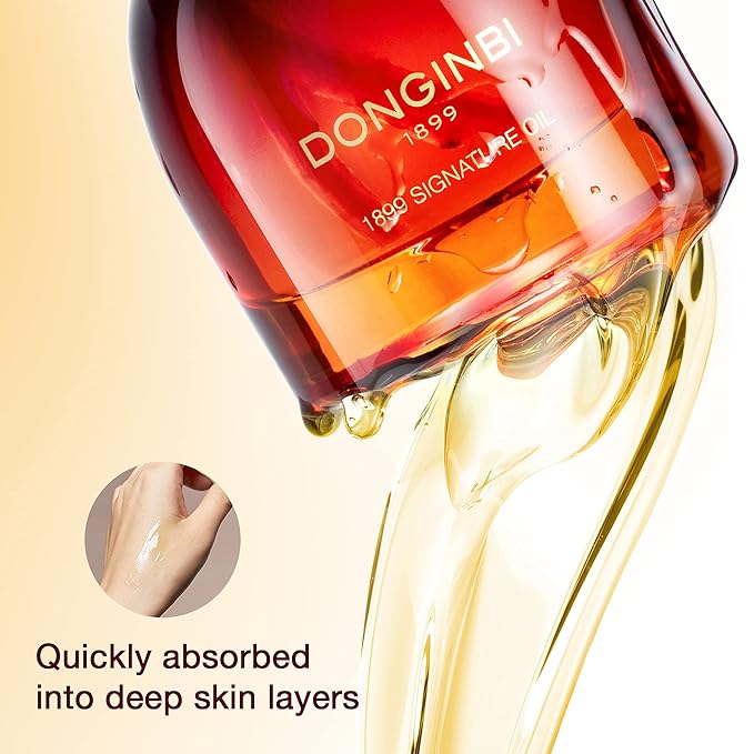 Donginbi 1899 Signature Oil - Skin Barrier Repair &amp Firming Face Oil for Women Jojoba Seed Oil &amp Sweet Almond Oil for Sensitive Skin Korean Red Ginseng Skin Care 0.88 floz / 25ml