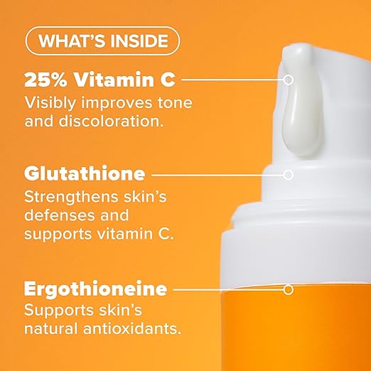 Paula?™s Choice 25% Vitamin C Serum with Glutathione &amp Antioxidants Face Serum Improves Discoloration Uneven Tone &amp Firms All Skin Types Fragrance-Free 1oz
