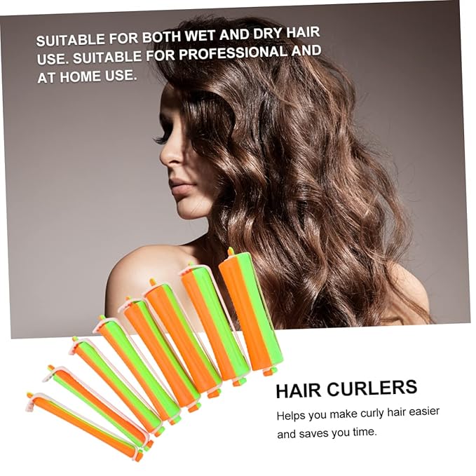 10-Piece Hair Curling Rod Set Double Color Hollow Perm Rods for DIY Styling Suitable for Home and Salon Use Fashionable Hair Curlers
