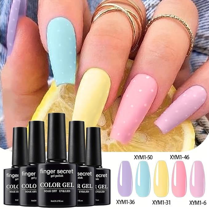 55 Color Gel Nail Polish Set Full Colors Necessary Professional Nail Art DIY Tools 8ml each Lasting and Durable Soak Off Gel/UV Nail Polish Ideal for Nail Salon or Home DIY