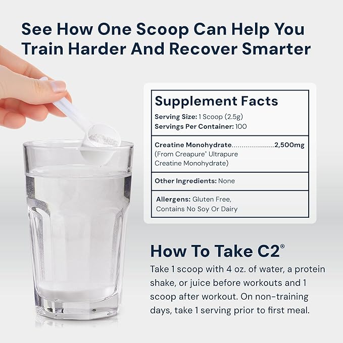 HPN C2 Creatine Monohydrate for Performance Recovery Strength Working Out Vegan Non-GMO Dairy and Soy Free Independently Tested Ultrapure Premium Creapure (100 Servings)
