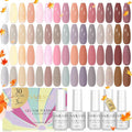 SAVILAND Nail Polish Gel Set: 30 Colors Soak-off Gel Polish Set with Base &amp Glossy Matte Top Gel French Winter Manicure Nail Art Starter Set for Salon Home &amp Nice Gifts