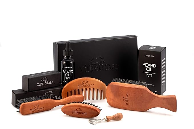 ZilberHaar Major ? Men's Hair and Beard Brush ? Soft Boar Bristles ? Massages and Exfoliates Skin and Scalp ? Ideal Men's Grooming Accessory ? Made in Europe