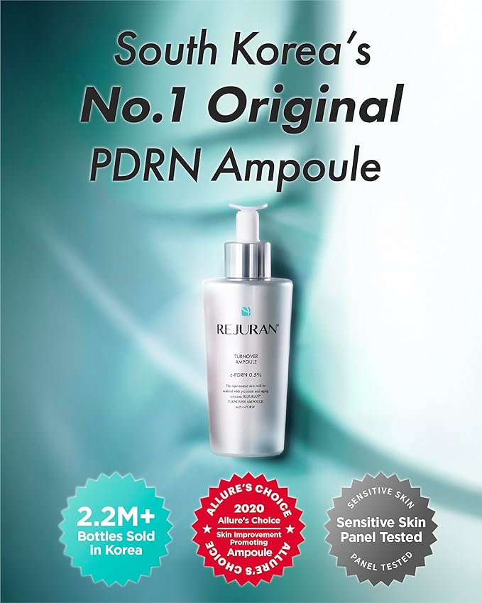 REJURAN® Turnover Ampoule c-PDRN® [Larger Size] - Original Salmon DNA PDRN Face Serum for Rejuvenation Firming Hydration &amp Youthful Glow Smooths Skin Texture. Korean Skincare (1.69 fl oz)