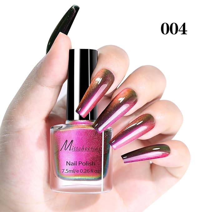 Major Dijit 10 Colors Cat's Eye Nail Polish Set 7.5ml/Bottle - Easy to Create 3D Glitter Effect - Long Lasting and Fast Drying - Salon Level Nail Art Experience