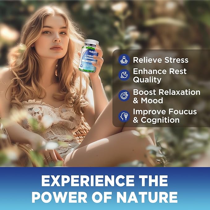 L-Theanine Gummies l'theanine 400mg with Ashwagandha GABA 5HTPL-Theanine Chewable Supplement for Relax Zzz &amp Focus Support Vegan Lemon Flavor 120 Counts