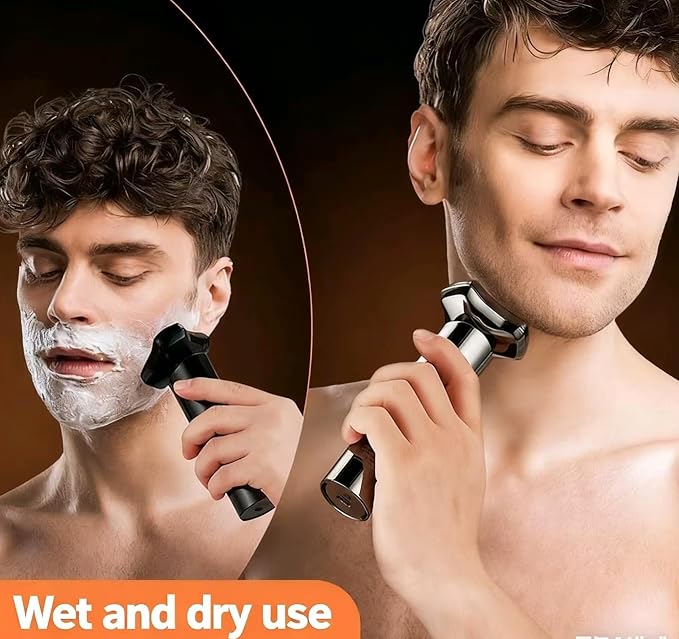 Electric Razor for Men.Wet/Dry Rotary Shaver Waterproof - USB Fast Charging &amp Sensitive Skin Care. 3-Blade Rotary Shaving System.LED Display Travel LockGray