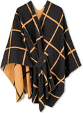 Moss Rose Women's Shawl Wrap Poncho Ruana Cape Open Front Cardigan Shawls for Fall Winter