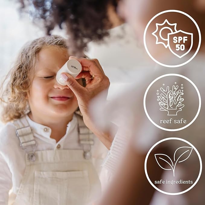 Roe Wellness- Kids Sunscreen Stick For Face &amp Body Sun Protoction | Reef Safe Clean Ingredients (SPF 50 Roll-on Stick)
