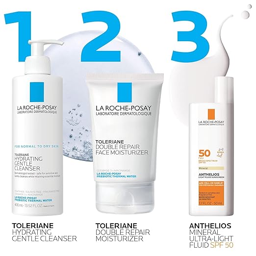 La Roche-Posay Anthelios Sunscreen SPF 50 Ultra-Light Fluid Broad Spectrum SPF 50 Face Sunscreen with Titanium Dioxide Mineral Lightweight &amp Fast-Absorbing Oil-Free Matte Finish