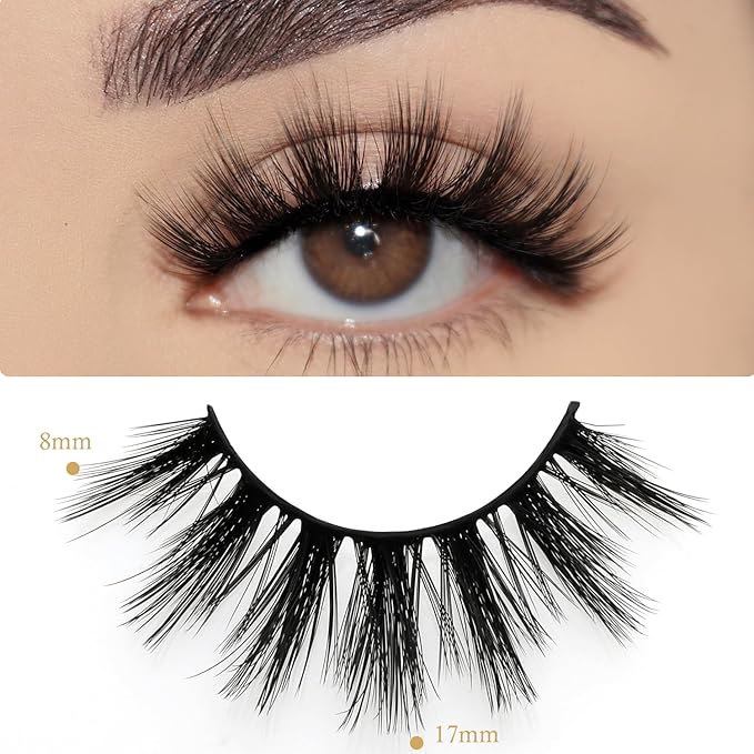 Wholesale Lashes 3D Faux Mink Eyelash Bulk 18mm Handmade Reusable Eye Lash Dramatic Fluffy False Lash with Glitter Portable Packing (30 pairs - A06)